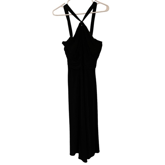 ANNE KLEIN Black Evening Gown Maxi Keyhole Opening Halter Neckline Sz 6 - Picture 1 of 7